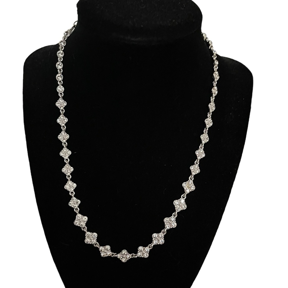 Givenchy Silver Tone Crystal Necklace 100% Authentic NWT